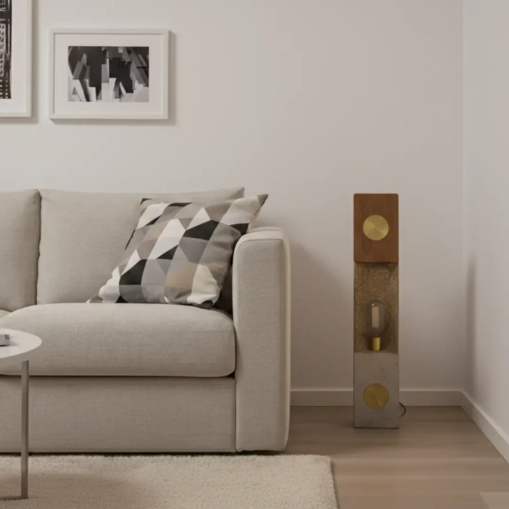 Photo d'une lampe artisanale reflets de soleil jour