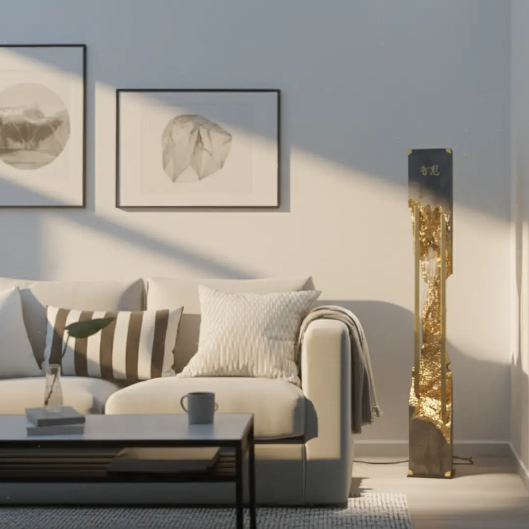 lampe dorée lumière du jour