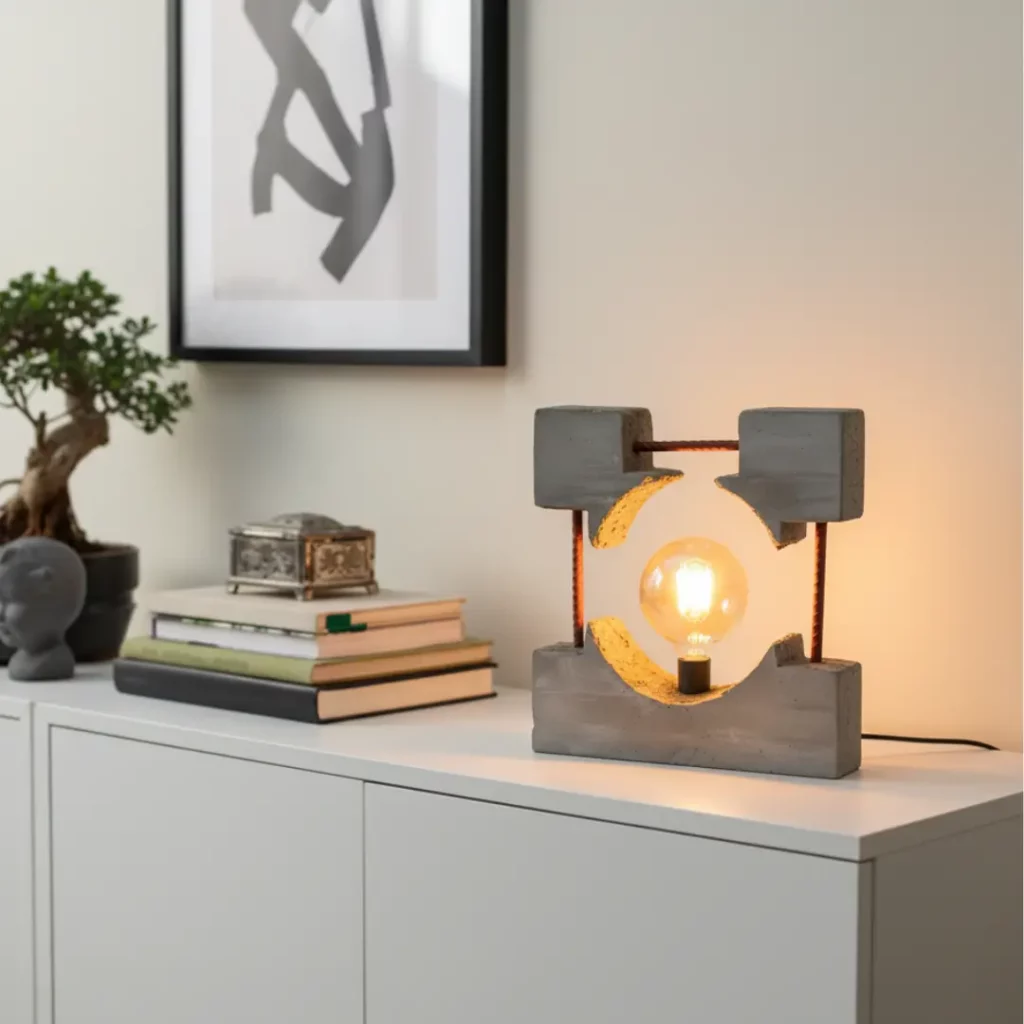 Lampe carré allumée